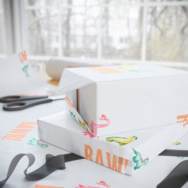 Dino Wrapping Papers, Rawr Theme, Birthday Christmas Gift Wrap Roll, Cute Dinosaurs Party Favors, Holiday Presents Packaging, Kids Crafts - Image 36