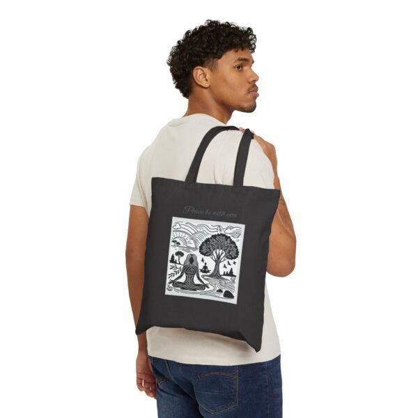 Yoga Lady Cotton Canvas Tote Bag - Image 3