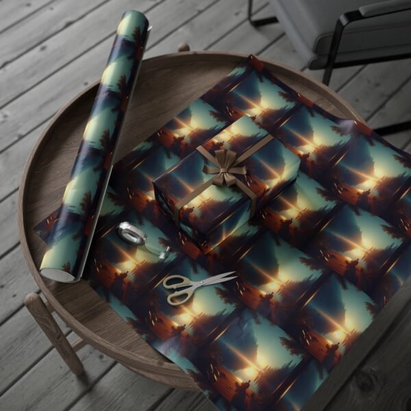Wrapping Papers, Outdoor Tranquil Themed Christmas Gift Wrapping, Festive Holiday Packaging, Rustic Nature Wraps, Winter Present Decor - Image 22
