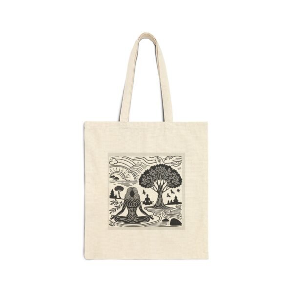 Yoga Lady Cotton Canvas Tote Bag - Image 10
