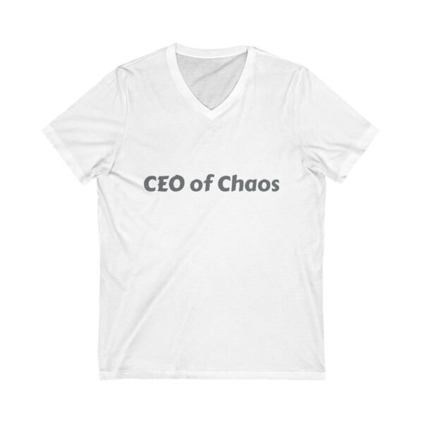 Chaos Mom CEO V-Neck Tee, Unisex Shirt, Funny Mom Tee, Gift for Moms, Chaos Theme Shirt, Mother's Day Gift - Image 3