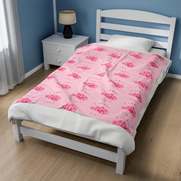 Cowgirl Velveteen Blanket, Pink Plush Throw for Girls - Western Theme Cozy Bedding, Home Decor, Gift Idea, Cowgirl Bedroom Decor, Kids - Image 19