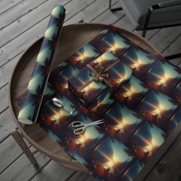 Wrapping Papers, Outdoor Tranquil Themed Christmas Gift Wrapping, Festive Holiday Packaging, Rustic Nature Wraps, Winter Present Decor - Image 28
