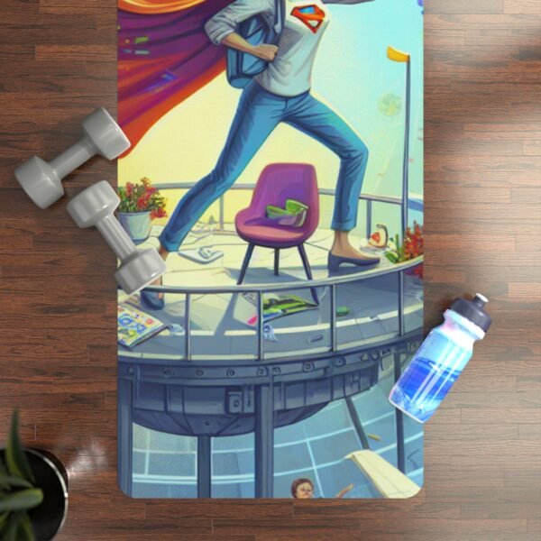 CEO of Chaos Mom Themed Rubber Yoga Mat - Image 4
