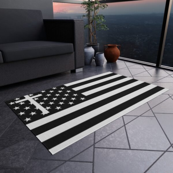 Outdoor Rug, American Flag with Cross, Faith Patriotic Design, Americana Decor, Patriotic Home Decor, Christian Gift, Indoor Outdoor Rug - Image 12