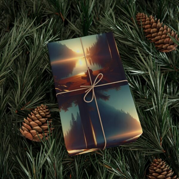 Wrapping Papers, Outdoor Tranquil Themed Christmas Gift Wrapping, Festive Holiday Packaging, Rustic Nature Wraps, Winter Present Decor - Image 35