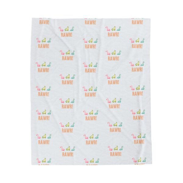 Dino Rawr plush blanket, cozy bedding, kids room decor, dinosaur lover gift, soft throw blanket, winter home accessory - Image 17