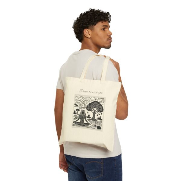 Yoga Lady Cotton Canvas Tote Bag - Image 11