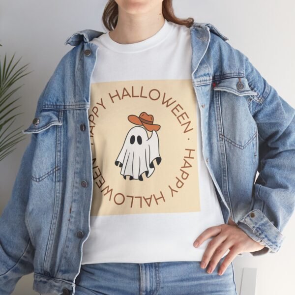 Ghost Cowboy Hat Halloween Tee, Western Style Shirt, Unisex Graphic Tshirt, Spooky Costume Top, Fun Holiday Apparel - Image 23