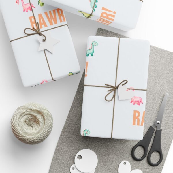 Dino Wrapping Papers, Rawr Theme, Birthday Christmas Gift Wrap Roll, Cute Dinosaurs Party Favors, Holiday Presents Packaging, Kids Crafts - Image 27