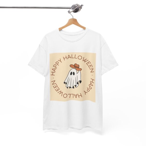 Ghost Cowboy Hat Halloween Tee, Western Style Shirt, Unisex Graphic Tshirt, Spooky Costume Top, Fun Holiday Apparel - Image 7