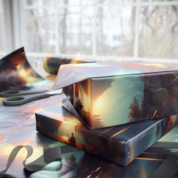 Wrapping Papers, Outdoor Tranquil Themed Christmas Gift Wrapping, Festive Holiday Packaging, Rustic Nature Wraps, Winter Present Decor - Image 12