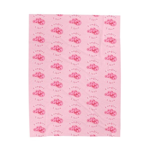 Cowgirl Velveteen Blanket, Pink Plush Throw for Girls - Western Theme Cozy Bedding, Home Decor, Gift Idea, Cowgirl Bedroom Decor, Kids