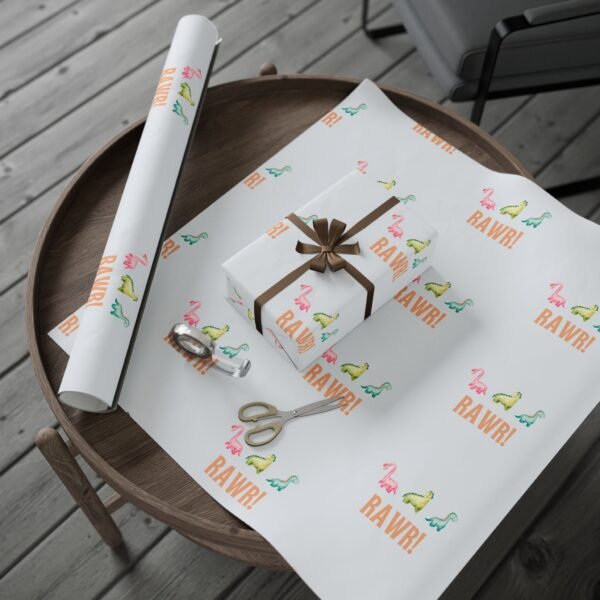 Dino Wrapping Papers, Rawr Theme, Birthday Christmas Gift Wrap Roll, Cute Dinosaurs Party Favors, Holiday Presents Packaging, Kids Crafts - Image 34