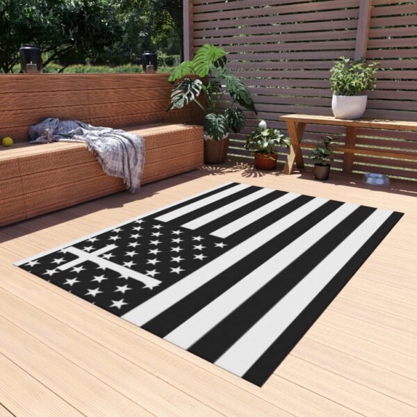 Outdoor Rug, American Flag with Cross, Faith Patriotic Design, Americana Decor, Patriotic Home Decor, Christian Gift, Indoor Outdoor Rug - Image 19