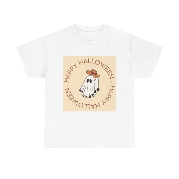 Ghost Cowboy Hat Halloween Tee, Western Style Shirt, Unisex Graphic Tshirt, Spooky Costume Top, Fun Holiday Apparel