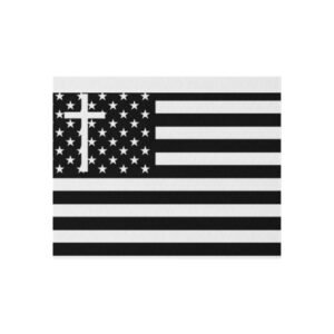 Outdoor Rug, American Flag with Cross, Faith Patriotic Design, Americana Decor, Patriotic Home Decor, Christian Gift, Indoor Outdoor Rug