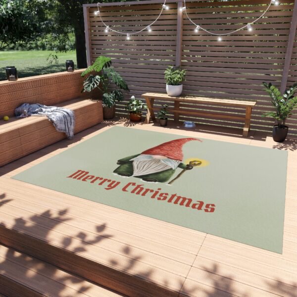 Christmas Gnome Outdoor Rug, Holiday Door Mat, Festive Xmas Area Rug, Winter Garden Decor, Seasonal Patio Carpet - Image 3