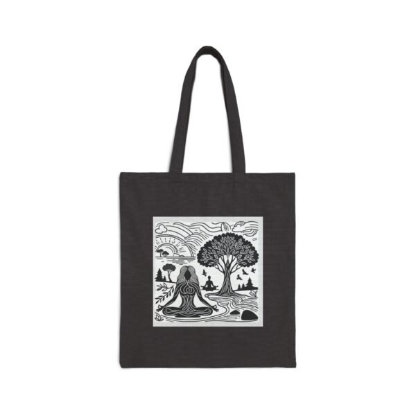 Yoga Lady Cotton Canvas Tote Bag - Image 2