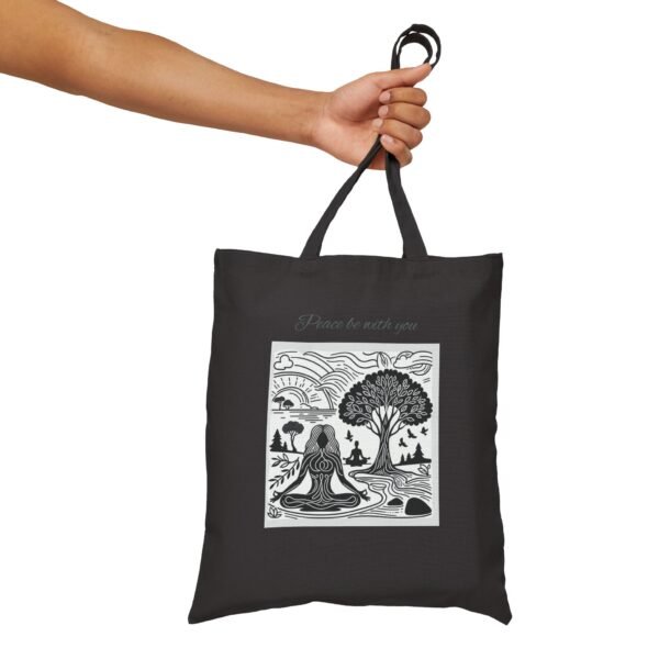 Yoga Lady Cotton Canvas Tote Bag - Image 5