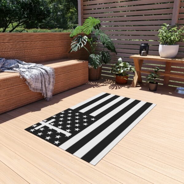 Outdoor Rug, American Flag with Cross, Faith Patriotic Design, Americana Decor, Patriotic Home Decor, Christian Gift, Indoor Outdoor Rug - Image 11