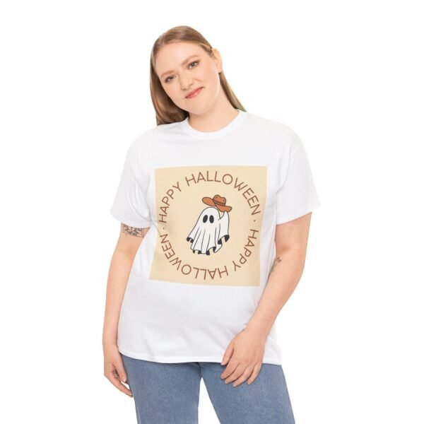 Ghost Cowboy Hat Halloween Tee, Western Style Shirt, Unisex Graphic Tshirt, Spooky Costume Top, Fun Holiday Apparel - Image 12