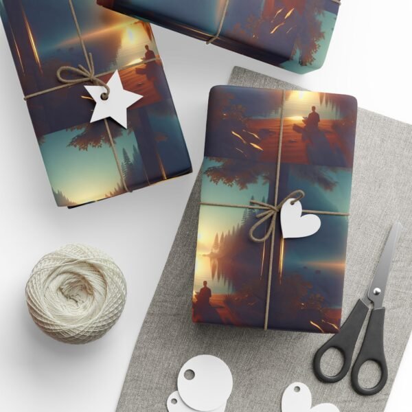 Wrapping Papers, Outdoor Tranquil Themed Christmas Gift Wrapping, Festive Holiday Packaging, Rustic Nature Wraps, Winter Present Decor - Image 33
