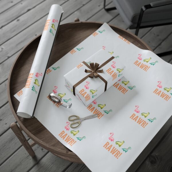 Dino Wrapping Papers, Rawr Theme, Birthday Christmas Gift Wrap Roll, Cute Dinosaurs Party Favors, Holiday Presents Packaging, Kids Crafts - Image 22