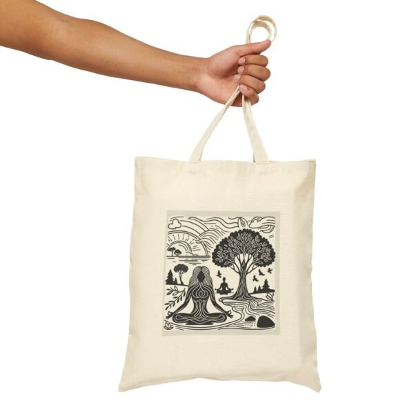 Yoga Lady Cotton Canvas Tote Bag - Image 14