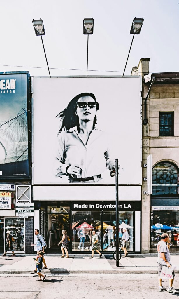 Photo of Billboard of Woman in Black and White