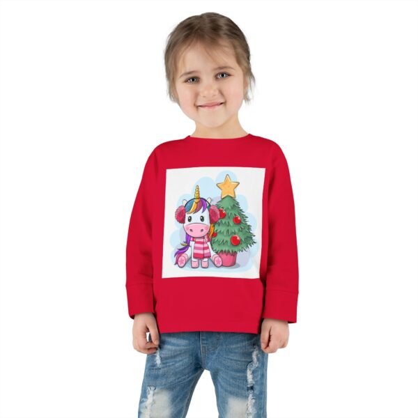 Unicorn Christmas Toddler Long Sleeve Tee, Kids Holiday Shirt, Festive Children's Clothing, Magical Xmas Top, Winter Wonderland Apparel - Image 16
