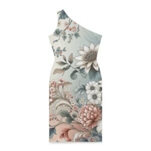 Floral Print Shoulder Dress, Women's Dress, Off-Shoulder Dress, Summer Dress, Casual Dress, Sundress