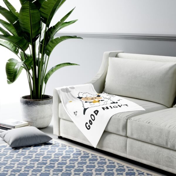 Baby Swaddle Blanket - Cute Goodnight Baby Lamb Design - Image 4