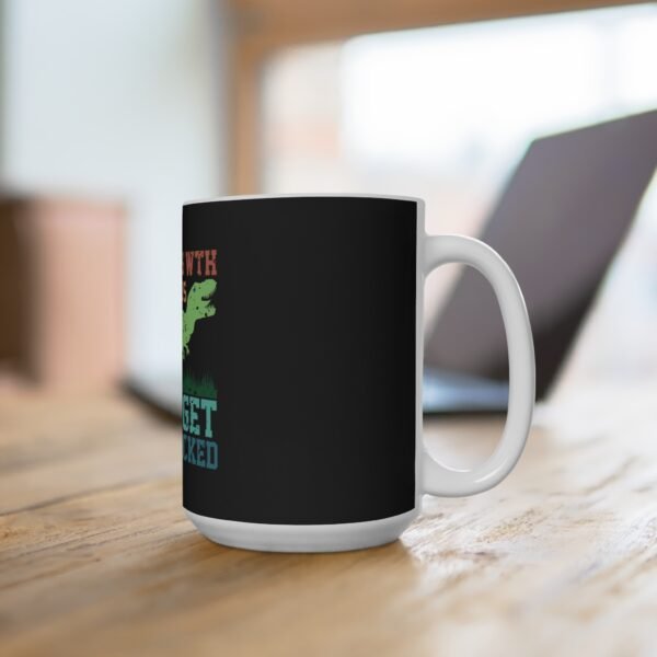 Papasaurus Mug 15oz, Funny Dad Coffee Cup, Father's Day Gift, Dinosaur Tea Mug, Cute Papa Birthday Present, Ceramic Beverage Tumbler - Image 4