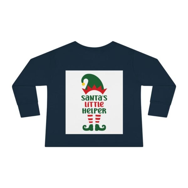 Christmas Smiling is my Favorite Santa's Little Helper Toddler Long Sleeve Tee, Holiday Kids Shirt, Festive Child Top, Xmas Outfit, Funny - Image 14