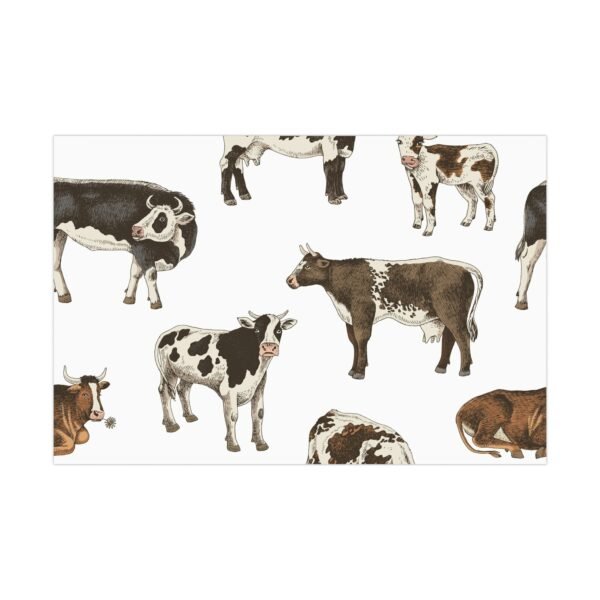 Cowboy Gift Wrap Papers - Cows, Rancher Theme Gift Wrapping Sheets, Western Gift - Image 5