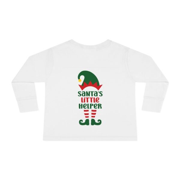 Christmas Smiling is my Favorite Santa's Little Helper Toddler Long Sleeve Tee, Holiday Kids Shirt, Festive Child Top, Xmas Outfit, Funny - Image 6