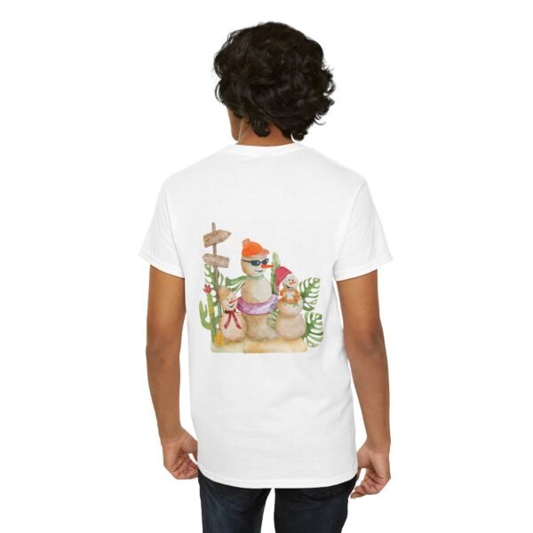 Christmas Cactus Snowmen Unisex Tee, Holiday Heavy Cotton T-Shirt, Festive Winter Gift, Xmas Apparel, Seasonal Graphic Shirt - Image 20
