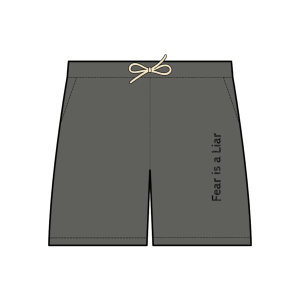 Fear is a Liar Sweat Shorts, Inspirational Outfit, Fearless Clothing, Motivational Gym Wear, Comfortable Lounge Shorts - Image 3