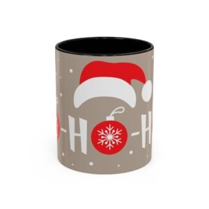 Christmas HO HO HO Accent Coffee Mug (11 oz), Festive Holiday Coffee Cup, Santa Claus Mug, Christmas Gift Idea, Santa Ho Ho Ho Mug, Holiday