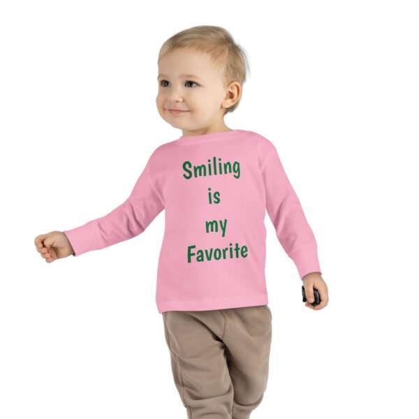 Christmas Smiling is my Favorite Santa's Little Helper Toddler Long Sleeve Tee, Holiday Kids Shirt, Festive Child Top, Xmas Outfit, Funny - Image 3