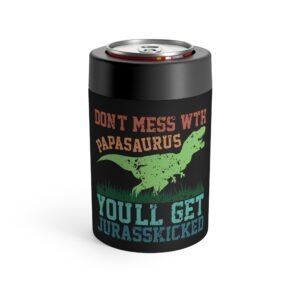 Funny Dad Can Holder, Papasaurus Can Cozy, Jurassic Can Sleeve, Dad Joke Beer Holder, Gift for Father