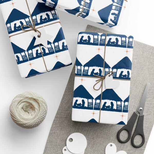 Nativity Scene Wrapping Paper, Religious Christmas Gift Wrap Roll, Holiday Present Wrap, Christian Jesus Birth Paper, Xmas - Image 22