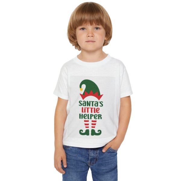 Santa's Little Helper Toddler T-shirt, Christmas Kids Shirt, Holiday Children's Tee, Festive Child Top, Xmas Apparel for Toddlers - Image 3