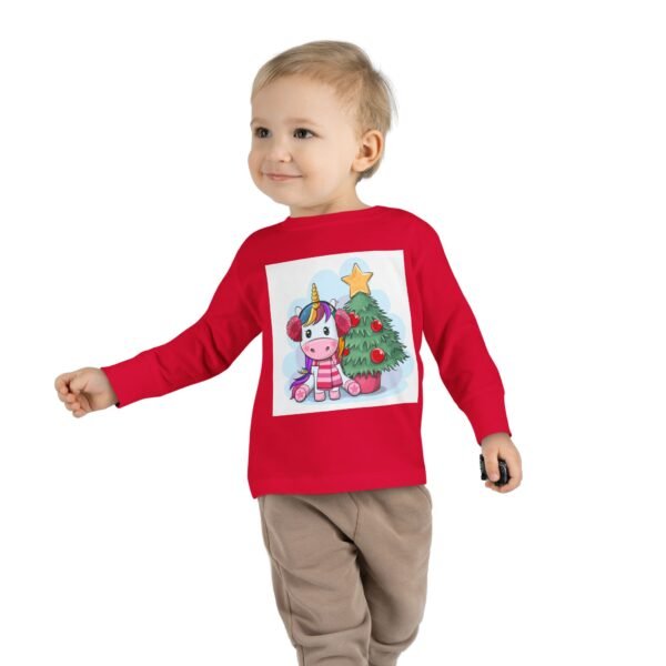 Unicorn Christmas Toddler Long Sleeve Tee, Kids Holiday Shirt, Festive Children's Clothing, Magical Xmas Top, Winter Wonderland Apparel - Image 15