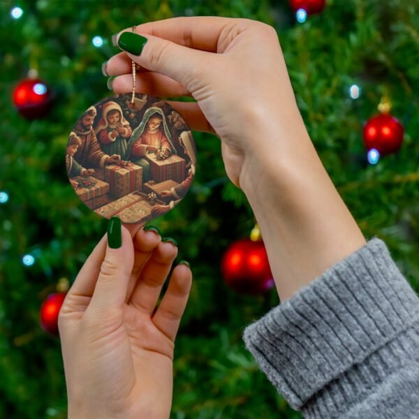 Christmas Time Ceramic Ornament, Holiday Decor, Festive Tree Decoration, Xmas Gift, Seasonal Ornament, Decorative Hanging Bauble for - Image 3