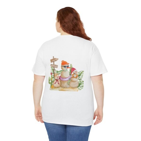 Christmas Cactus Snowmen Unisex Tee, Holiday Heavy Cotton T-Shirt, Festive Winter Gift, Xmas Apparel, Seasonal Graphic Shirt - Image 16