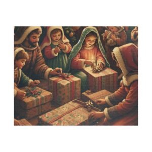 Christmas Themed Puzzle, Holiday Jigsaw Puzzle, Festive Brain Teaser, Xmas Puzzle Game, Winter Family Activity, Gift for Puzzle Lover