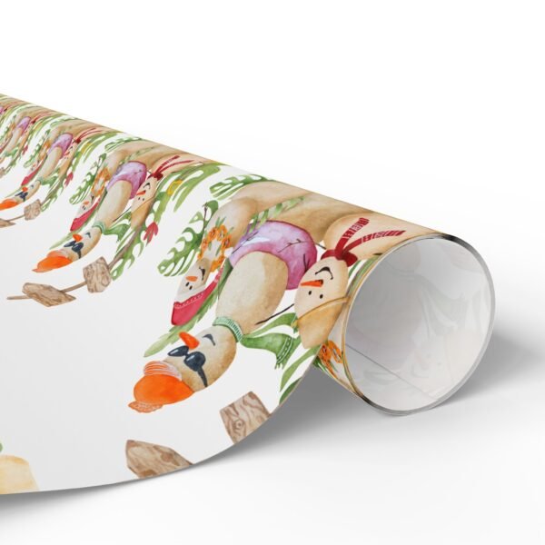 Christmas Cactus Wrapping Papers, Snowman Holiday Gift Wrap Roll, Festive Gift Packaging, Xmas Present Wrap, Seasonal Patterned Paper, - Image 8