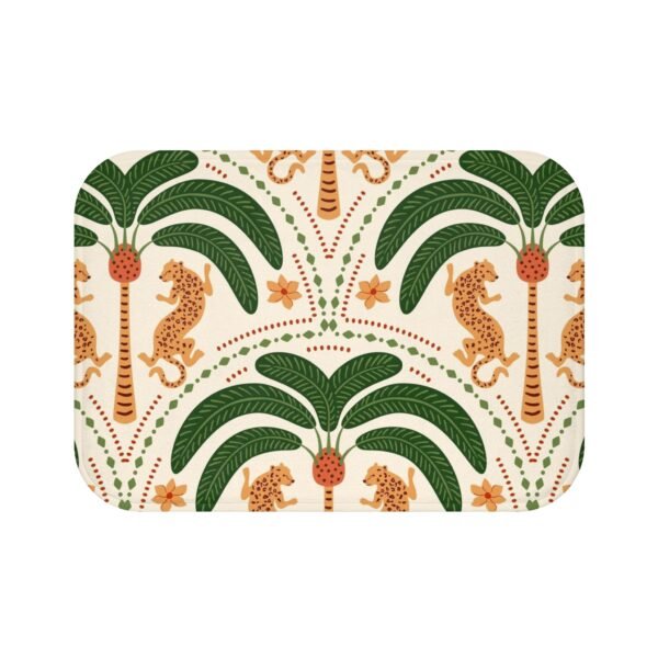 Tropical Palm Bath Mat - Coastal Bathroom Decor, Beach House Rug, Jungle Leaf Runner, Summer Home Gift, Tropical Bathroom Accessories